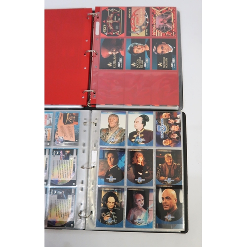 285 - Five albums containing various Star Trek trading card sets by Skybox, including some autograph cards