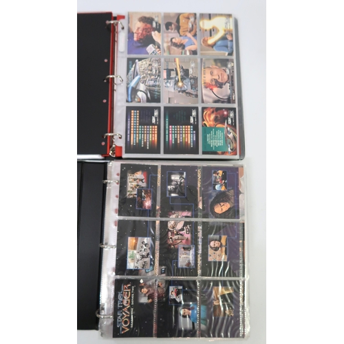 285 - Five albums containing various Star Trek trading card sets by Skybox, including some autograph cards