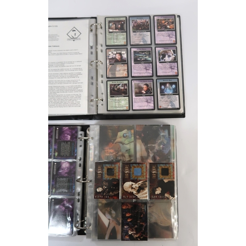 288 - Five albums containing Babylon 5, Stargate Atlantis, and Farscape trading cards, including some auto... 