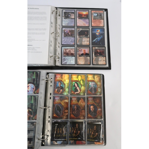 288 - Five albums containing Babylon 5, Stargate Atlantis, and Farscape trading cards, including some auto... 