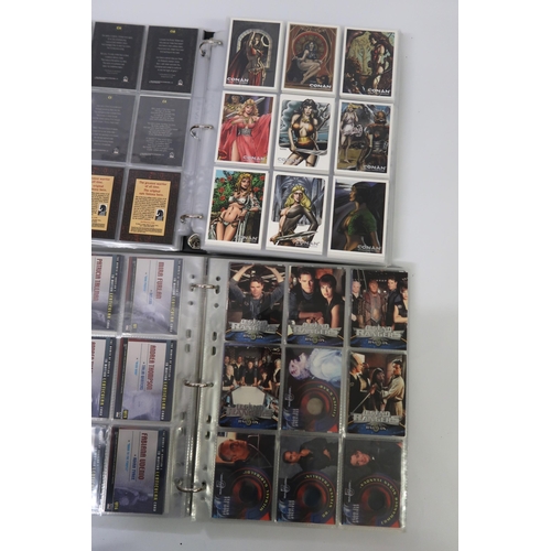 288 - Five albums containing Babylon 5, Stargate Atlantis, and Farscape trading cards, including some auto... 