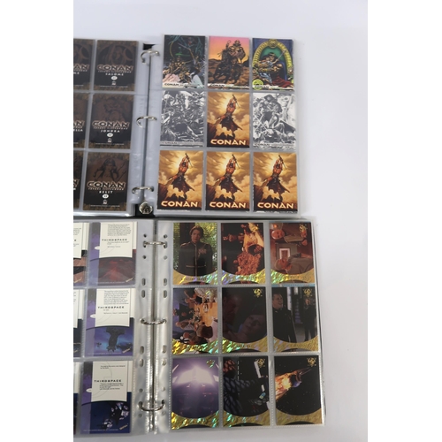 288 - Five albums containing Babylon 5, Stargate Atlantis, and Farscape trading cards, including some auto... 