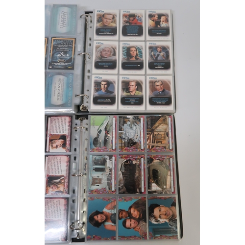 288 - Five albums containing Babylon 5, Stargate Atlantis, and Farscape trading cards, including some auto... 