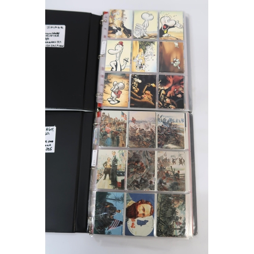 292 - Five albums containing Comic Image trading cards, including Civil War Art, Bone, Firefly, etc.