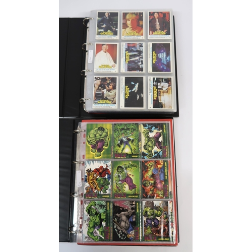 297 - Five albums of Topps trading cards, including A-Team, Dracula, New Kids on the Block, Neighbours etc... 