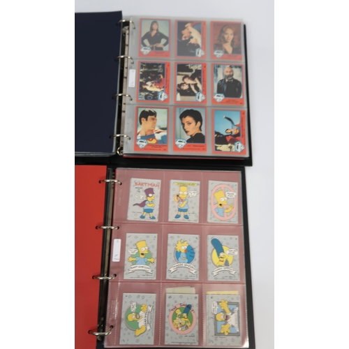 297 - Five albums of Topps trading cards, including A-Team, Dracula, New Kids on the Block, Neighbours etc... 