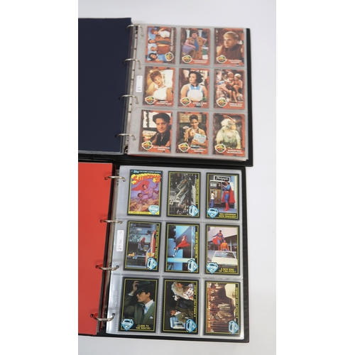 297 - Five albums of Topps trading cards, including A-Team, Dracula, New Kids on the Block, Neighbours etc... 