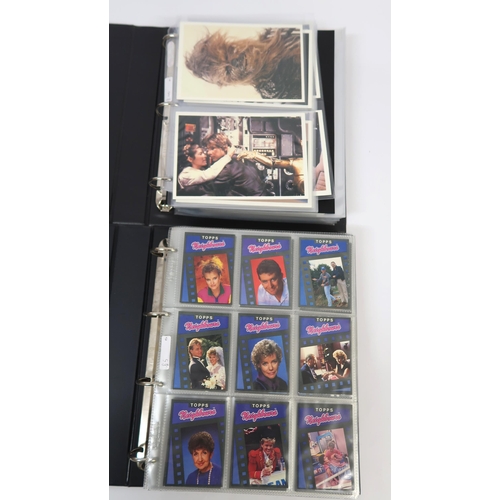 297 - Five albums of Topps trading cards, including A-Team, Dracula, New Kids on the Block, Neighbours etc... 