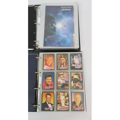 297 - Five albums of Topps trading cards, including A-Team, Dracula, New Kids on the Block, Neighbours etc... 