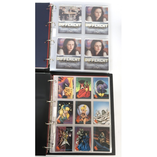 299 - Five albums of Topps trading cards, including Twighlight, Flintstones, Last Action Hero etc.