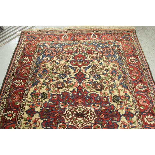 3 - Bakhtiari rug with a lobed medallion and all-over floral stylised design on a beige ground with bord... 