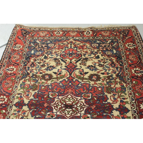 3 - Bakhtiari rug with a lobed medallion and all-over floral stylised design on a beige ground with bord... 