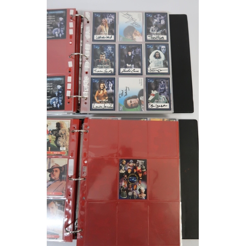 316 - Five albums of Doctor Who trading cards, including autograph cards etc.