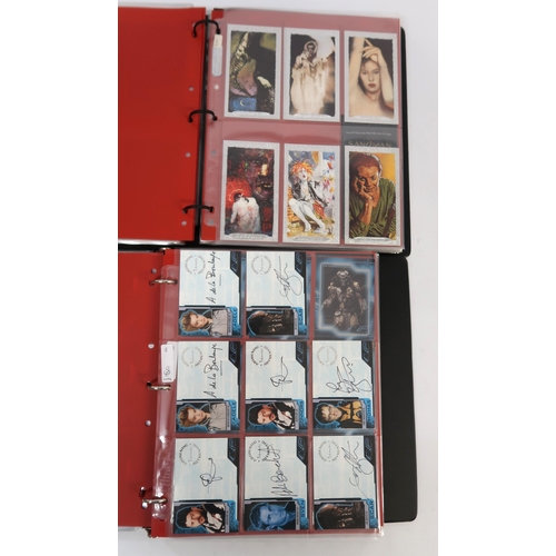 320 - Five albums of trading cards, including Sandman, Justice League, 24, Lost in Space etc.