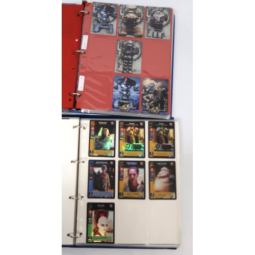 320 - Five albums of trading cards, including Sandman, Justice League, 24, Lost in Space etc.