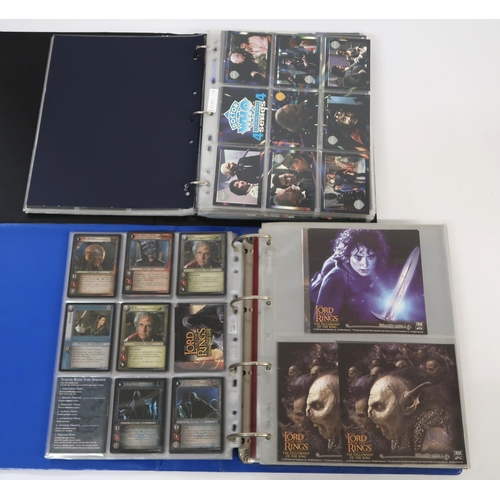 321 - Six albums of trading cards, including Cornerstone, Lord of the Rings, Star Wars etc.