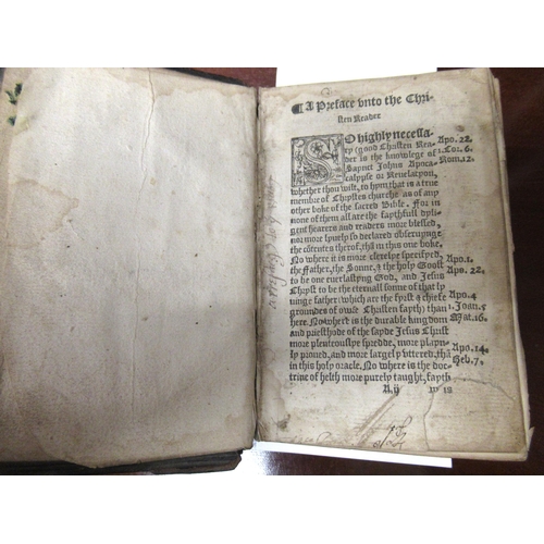 374 - Small antique leather bound volume ' The Image of Both Churches ' (title page lacking), probably 17t... 