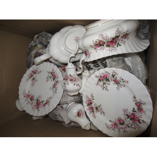 410 - Extensive collection of Royal Albert Lavender Rose dinner, tea and coffee ware.