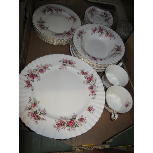 410 - Extensive collection of Royal Albert Lavender Rose dinner, tea and coffee ware.