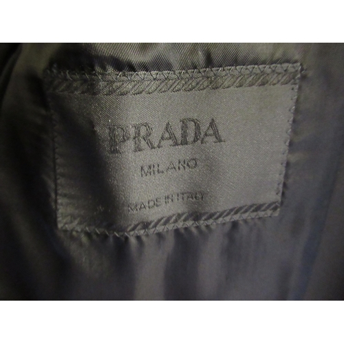 45 - Prada two piece black suit, jacket labelled 54R, made in Italy