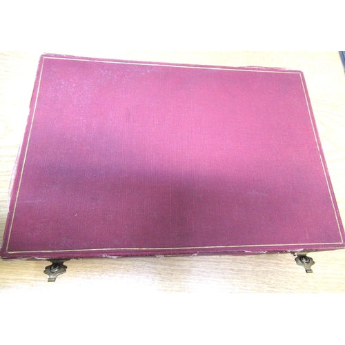 692 - Cartier red linen jewellery box, (with faults)