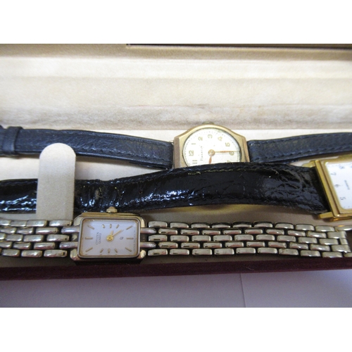 695 - Ladies mid 20th Century 9ct gold cased wristwatch, Raymond Weil wristwatch in original box and anoth... 