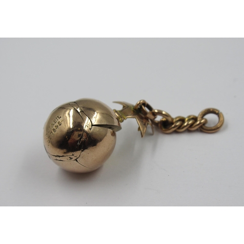 711 - Masonic 9ct gold and silver ball form fob