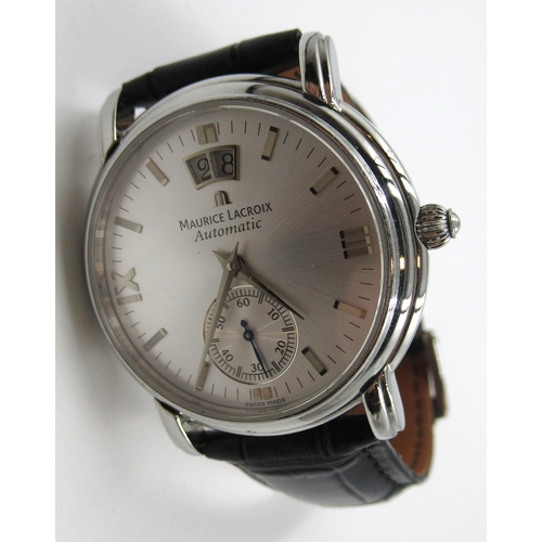 751 - Maurice Lacroix, gentleman's stainless steel automatic wristwatch with subsidiary seconds and calend... 