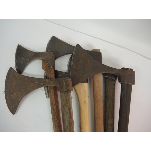 91 - Group of six various woodcutter's axes