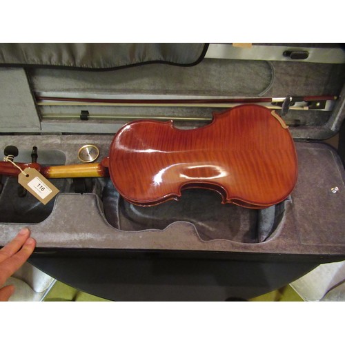 116 - Stentor Conservatoire Model MOO1931 violin with bow, in fitted case (in ' as new ' condition)