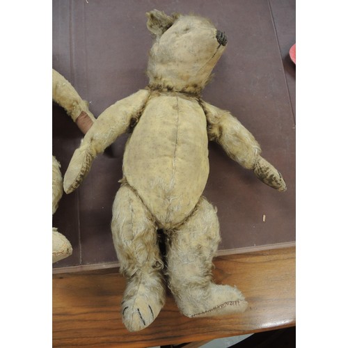 169 - Two early to mid 20th Century teddy bears (at fault), 47cm tall each approximately