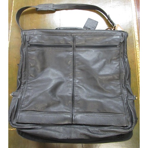 30A - Harrods black leather suit carrier