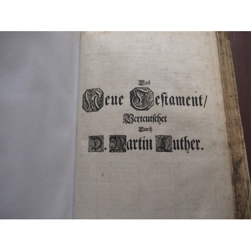 375 - Dilherr Bible (Johannes Michael), Martin Luther German Holy Bible printed Nuremberg, 1693, leather b... 