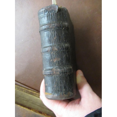 374 - Small antique leather bound volume ' The Image of Both Churches ' (title page lacking), probably 17t... 