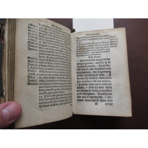 374 - Small antique leather bound volume ' The Image of Both Churches ' (title page lacking), probably 17t... 