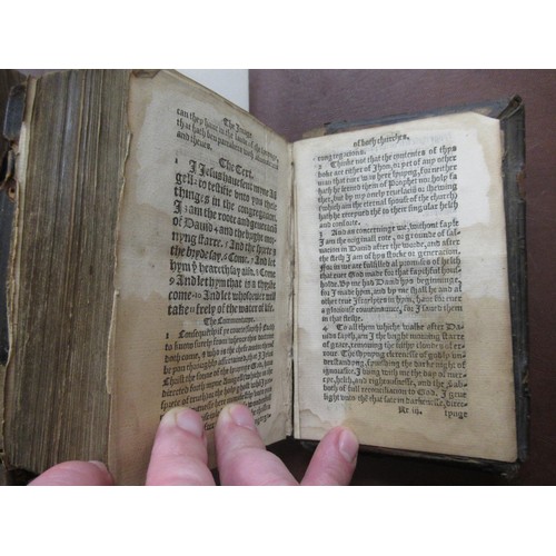 374 - Small antique leather bound volume ' The Image of Both Churches ' (title page lacking), probably 17t... 