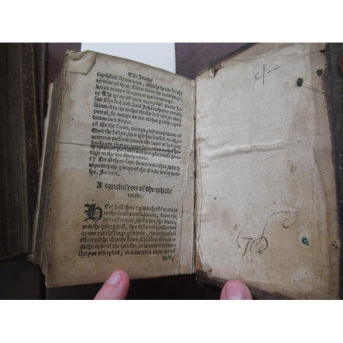 374 - Small antique leather bound volume ' The Image of Both Churches ' (title page lacking), probably 17t... 