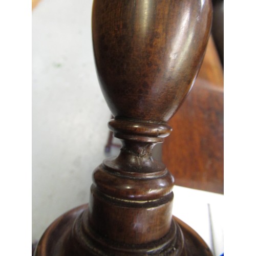 1670 - Pair of late 19th Century mahogany and brass mounted candlesticks in George III style, 46cm high