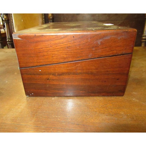 1626 - 19th Century rosewood mother of pearl inlaid rectangular fold-over writing box with fitted interior