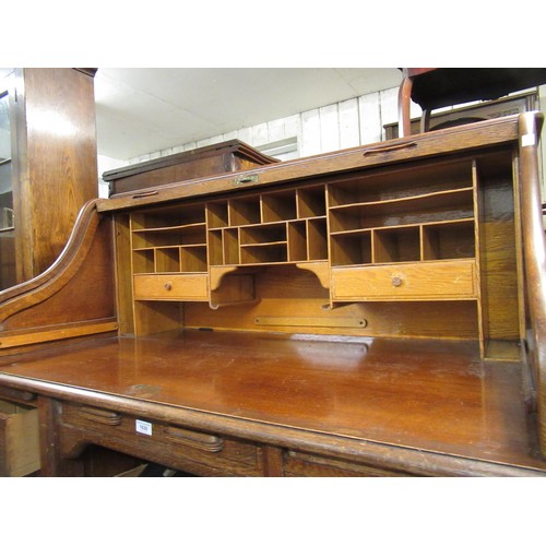 1630 - Large early 20th Century oak roll top desk