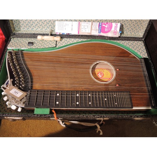 121 - German concert zither by Arcus, in a fitted case, together with another by Hug & Co., Basel, in orig... 