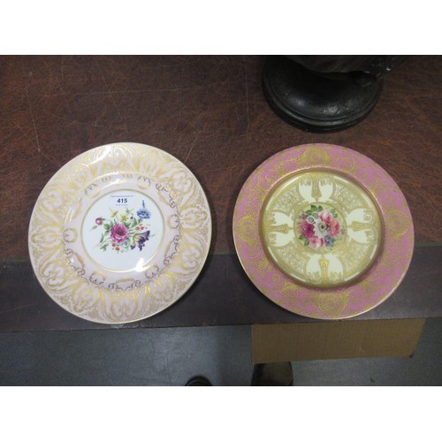 415 - Royal Crown Derby Imari pattern plate and two Worcester floral decorated plates