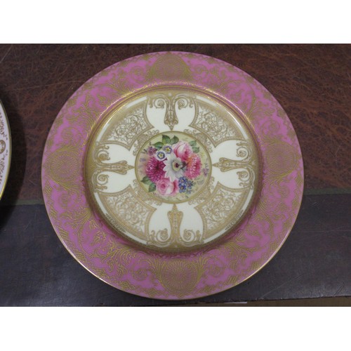 415 - Royal Crown Derby Imari pattern plate and two Worcester floral decorated plates