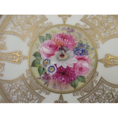 415 - Royal Crown Derby Imari pattern plate and two Worcester floral decorated plates