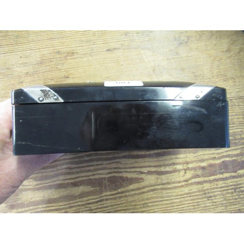 681 - Rectangular silver mounted ebony bridge box