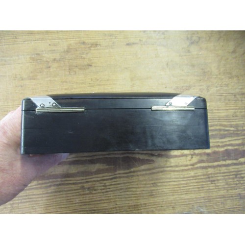 681 - Rectangular silver mounted ebony bridge box