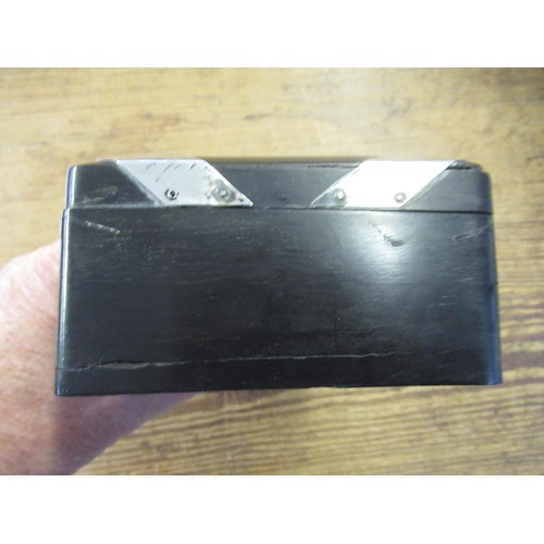 681 - Rectangular silver mounted ebony bridge box