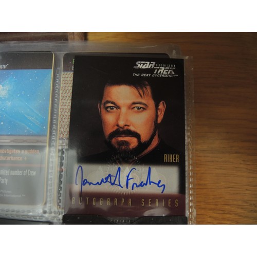 285 - Five albums containing various Star Trek trading card sets by Skybox, including some autograph cards