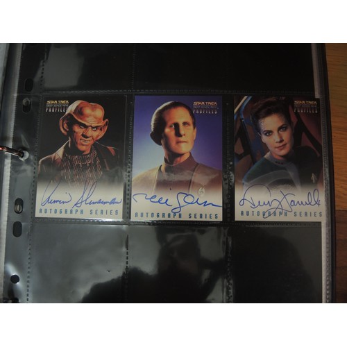 285 - Five albums containing various Star Trek trading card sets by Skybox, including some autograph cards