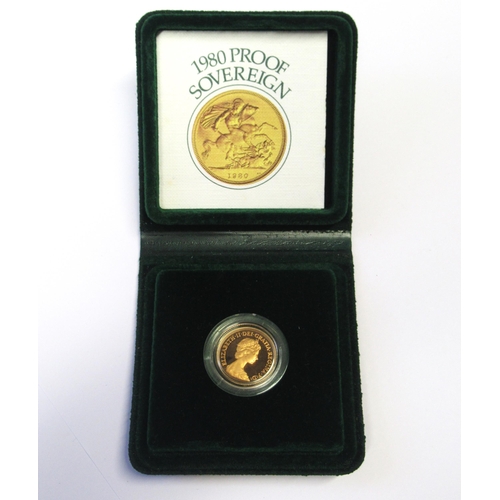 1000 - QEII 1980 proof sovereign in original case